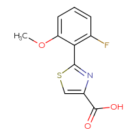 Chemical structure of 2-(2-fluoro-6-methoxyphenyl)-1,3-thiazole-4-carboxylic acid - CSSB00006240485