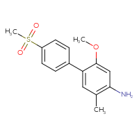 Chemical structure of 4'-methanesulfonyl-2-methoxy-5-methyl-[1,1'-biphenyl]-4-amine - CSSB06716509296