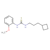 Chemical structure of 3-(3-cyclobutylpropyl)-1-(2-methoxyphenyl)thiourea - CSSB02016710646