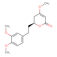 Chemical structure of (6S)-6-[2-(3,4-dimethoxyphenyl)ethyl]-4-methoxy-5,6-dihydro-2H-pyran-2-one - CSSB00102562613
