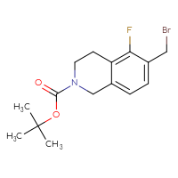 Chemical structure of tert-butyl 6-(bromomethyl)-5-fluoro-1,2,3,4-tetrahydroisoquinoline-2-carboxylate - CSSB14863684190
