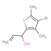 Chemical structure of 1-(4-bromo-3,5-dimethylthiophen-2-yl)prop-2-en-1-ol - CSSB02495450466