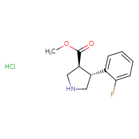Chemical structure of methyl (3S,4R)-4-(2-fluorophenyl)pyrrolidine-3-carboxylate hydrochloride - CSSB20621799188