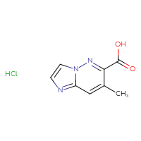 Chemical structure of 7-methylimidazo[1,2-b]pyridazine-6-carboxylic acid hydrochloride - CSSB14948339912