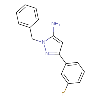 Chemical structure of 1-benzyl-3-(3-fluorophenyl)-1H-pyrazol-5-amine - CSSB00011294499