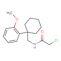 Chemical structure of 2-chloro-N-{[1-(2-methoxyphenyl)cyclohexyl]methyl}acetamide - CSSB21332080420