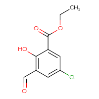 Chemical structure of ethyl 5-chloro-3-formyl-2-hydroxybenzoate - CSSB03554933338