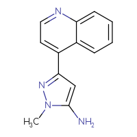 Chemical structure of 1-methyl-3-(quinolin-4-yl)-1H-pyrazol-5-amine - CSSB00001679195
