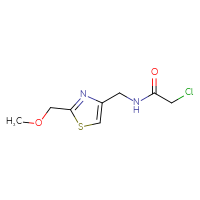 Chemical structure of 2-chloro-N-{[2-(methoxymethyl)-1,3-thiazol-4-yl]methyl}acetamide - CSSB01991491350