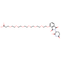 Chemical structure of 1-{[2-(2,6-dioxopiperidin-3-yl)-1,3-dioxo-2,3-dihydro-1H-isoindol-4-yl]oxy}-3,6,9,12,15,18-hexaoxahenicosan-21-oic acid - CSSB06741709242