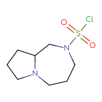 Chemical structure of octahydro-1H-pyrrolo[1,2-a][1,4]diazepine-2-sulfonyl chloride - CSSB00013770220