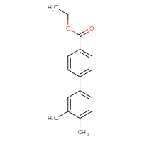 Chemical structure of ethyl 3',4'-dimethyl-[1,1'-biphenyl]-4-carboxylate - CSSB01535688928