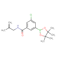 Chemical structure of 3-chloro-N-(2-methylprop-2-en-1-yl)-5-(4,4,5,5-tetramethyl-1,3,2-dioxaborolan-2-yl)benzamide - CSSB02522277095