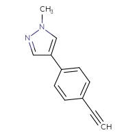 Chemical structure of 4-(4-ethynylphenyl)-1-methyl-1H-pyrazole - CSSB00049780428