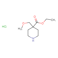 Chemical structure of ethyl 4-(methoxymethyl)piperidine-4-carboxylate hydrochloride - CSSB00000725011
