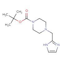 Chemical structure of tert-butyl 4-[(1H-imidazol-2-yl)methyl]piperazine-1-carboxylate - CSSB00113821284