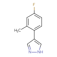 Chemical structure of 4-(4-fluoro-2-methylphenyl)-1H-pyrazole - CSSB00103037993