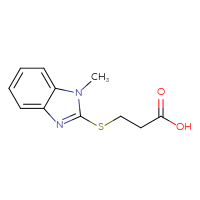 Chemical structure of 3-[(1-methyl-1H-1,3-benzodiazol-2-yl)sulfanyl]propanoic acid - CSSB00000018627
