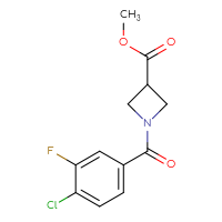 Chemical structure of methyl 1-(4-chloro-3-fluorobenzoyl)azetidine-3-carboxylate - CSSB02006120704