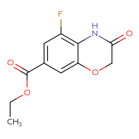 Chemical structure of ethyl 5-fluoro-3-oxo-3,4-dihydro-2H-1,4-benzoxazine-7-carboxylate - CSSB03567474960
