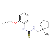 Chemical structure of 1-(2-ethoxyphenyl)-3-[(1-methylcyclopentyl)methyl]thiourea - CSSB01563550450
