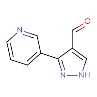 Chemical structure of 3-(pyridin-3-yl)-1H-pyrazole-4-carbaldehyde - CSSB00000241314