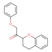Chemical structure of 1-(3,4-dihydro-2H-1-benzopyran-2-yl)-2-phenoxyethan-1-one - CSSB21246391637