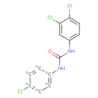Chemical structure of 1-[4-chloro(1,2,3,4,5,6-¹³C₆)phenyl]-3-(3,4-dichlorophenyl)urea - CSSB00159258158