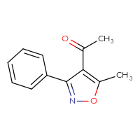 Chemical structure of 1-(5-methyl-3-phenyl-1,2-oxazol-4-yl)ethan-1-one - CSSB00000041524