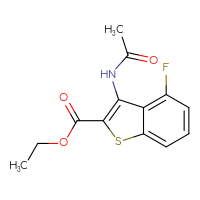 Chemical structure of ethyl 3-acetamido-4-fluoro-1-benzothiophene-2-carboxylate - CSSB00121608197