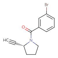 Chemical structure of (2R)-1-(3-bromobenzoyl)-2-ethynylpyrrolidine - CSSB02147421719