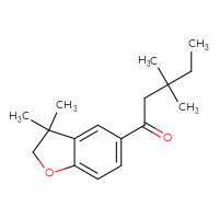 Chemical structure of 1-(3,3-dimethyl-2,3-dihydro-1-benzofuran-5-yl)-3,3-dimethylpentan-1-one - CSSB00046009599