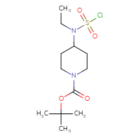 Chemical structure of tert-butyl 4-[(chlorosulfonyl)(ethyl)amino]piperidine-1-carboxylate - CSSB00154451596