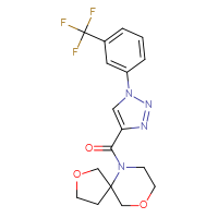 Chemical structure of 6-{1-[3-(trifluoromethyl)phenyl]-1H-1,2,3-triazole-4-carbonyl}-2,9-dioxa-6-azaspiro[4.5]decane - CSSS00062984091