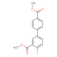 Chemical structure of 3,4'-dimethyl 4-fluoro-[1,1'-biphenyl]-3,4'-dicarboxylate - CSSB00138415058