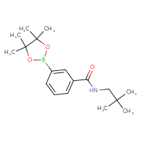 Chemical structure of N-(2,2-dimethylpropyl)-3-(4,4,5,5-tetramethyl-1,3,2-dioxaborolan-2-yl)benzamide - CSSB02166475412