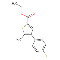 Chemical structure of ethyl 4-(4-fluorophenyl)-5-methylthiophene-2-carboxylate - CSSB01402450084