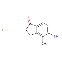 Chemical structure of 5-amino-4-methyl-2,3-dihydro-1H-inden-1-one hydrochloride - CSSB00161114488