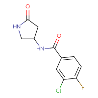 Chemical structure of 3-chloro-4-fluoro-N-(5-oxopyrrolidin-3-yl)benzamide - CSSB01998470285