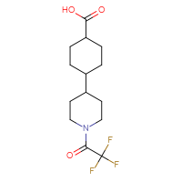 Chemical structure of 4-[1-(2,2,2-trifluoroacetyl)piperidin-4-yl]cyclohexane-1-carboxylic acid - CSSB20621631508