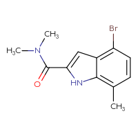 Chemical structure of 4-bromo-N,N,7-trimethyl-1H-indole-2-carboxamide - CSSB01994856787