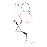 Chemical structure of 2,5-dioxopyrrolidin-1-yl (1S,2S)-2-(methoxymethyl)-1-methylcyclopropane-1-carboxylate - CSSB14866004307