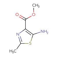 Chemical structure of methyl 5-amino-2-methyl-1,3-thiazole-4-carboxylate - CSSB00013856689