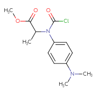 Chemical structure of methyl 2-[(chlorocarbonyl)[4-(dimethylamino)phenyl]amino]propanoate - CSSB06305492282