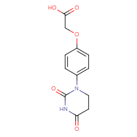 Chemical structure of 2-[4-(2,4-dioxo-1,3-diazinan-1-yl)phenoxy]acetic acid - CSSB14855344656