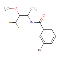 Chemical structure of 3-bromo-N-(4,4-difluoro-3-methoxybutan-2-yl)benzamide - CSSB20499113687