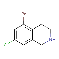 Chemical structure of 5-bromo-7-chloro-1,2,3,4-tetrahydroisoquinoline - CSSB00012945082