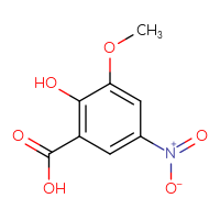 Chemical structure of 2-hydroxy-3-methoxy-5-nitrobenzoic acid - CSSB00010164151
