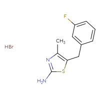 Chemical structure of 5-[(3-fluorophenyl)methyl]-4-methyl-1,3-thiazol-2-amine hydrobromide - CSSB20465145117