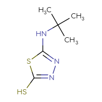 Chemical structure of 5-(tert-butylamino)-1,3,4-thiadiazole-2-thiol - CSSB00000231038
